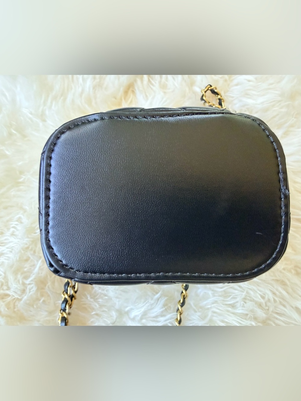 Fashion Chanel Mini Black PU Leather Ball Box Bag. NEW in Chanel (Damaged) Box - Picture 10 of 15